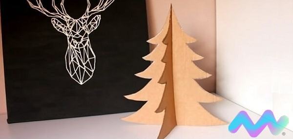 Cách làm cây thông Noel bằng bìa cứng