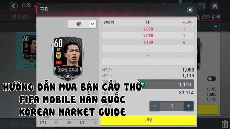 cách mua cầu thủ trong fifa mobile hàn quốc 1