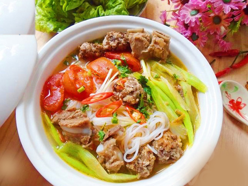 Cách nấu bún sườn 2