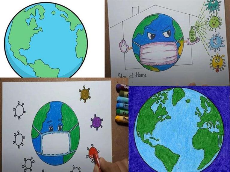 Cách vẽ Trái Đất đẹp cho bé chỉ với 6 bước đơn giản