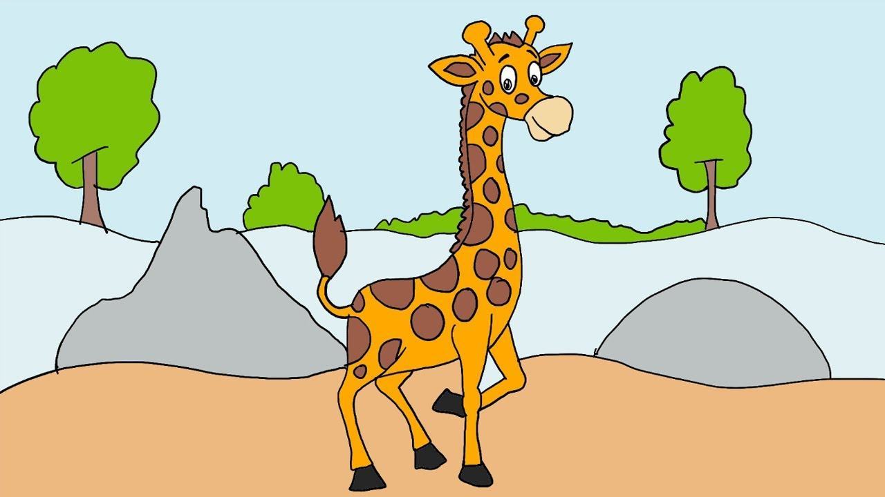 Hướng dẫn cách vẽ CON HƯƠU  Tô màu con Hươu  How to draw Giraffe  YouTube