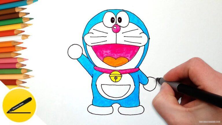 Cách vẽ doraemon cute đơn giản đẹp gợi nhớ cả bầu trời tuổi thơ