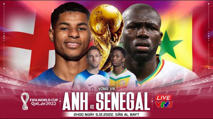 Link Xem Trực Tiếp Anh vs Senegal Vòng 1/8 ngày 5/12/2022