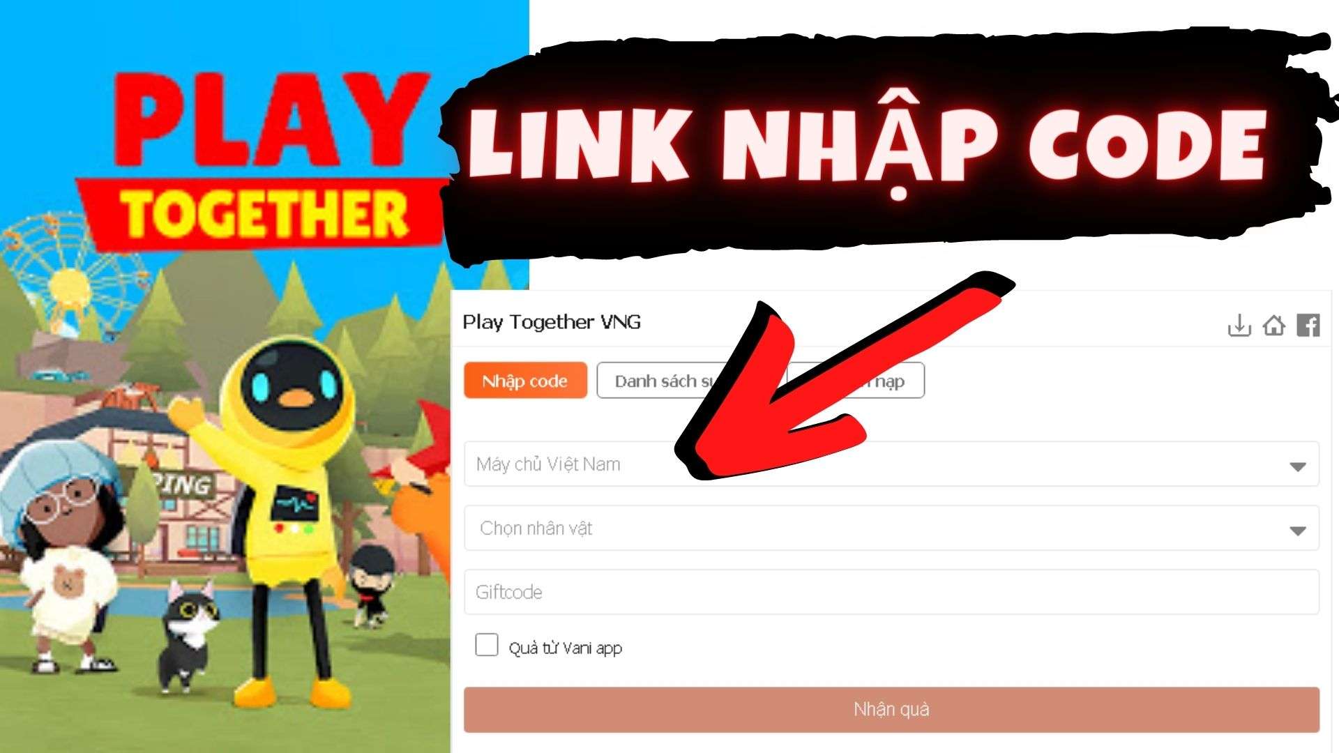 Link nhập Code Play Together VNG