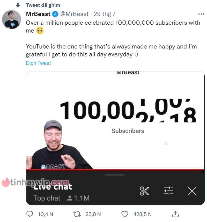 MrBeast nhấn nút Kim Cương Đỏ 1