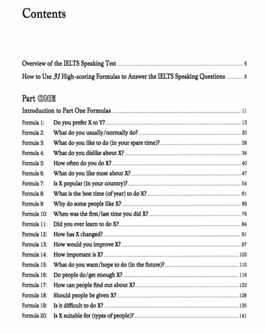 Nội dung chính của sách 31 Công Thức Trả Lời Câu Hỏi IELTS Speaking Đạt Điểm Cao